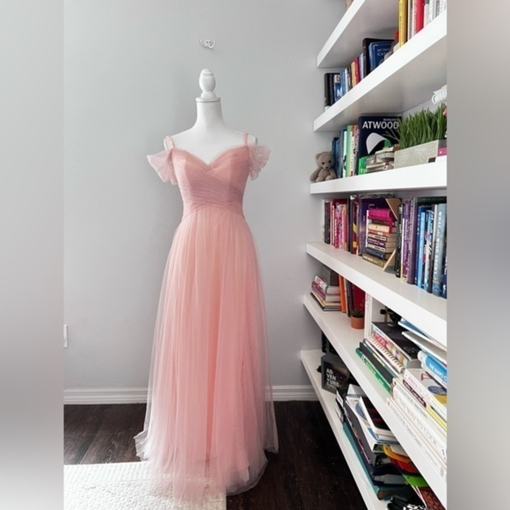 Kleinfeld ballet pink long tulle gown size 2